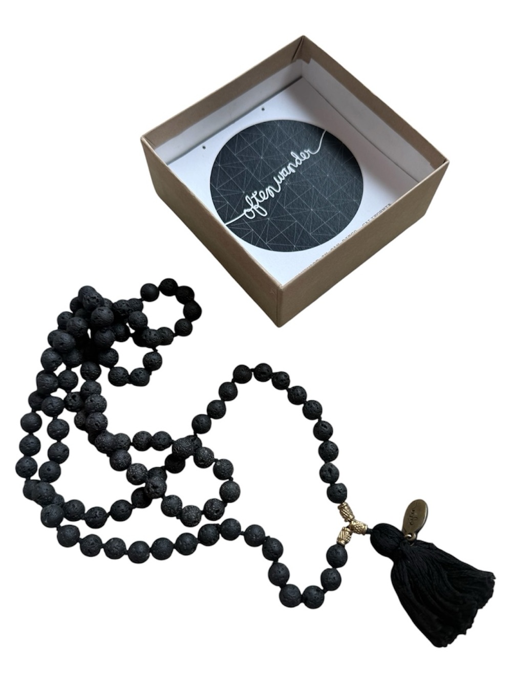 Black Lava Stone Mala 108 Beads Meditation Aromatherapy Necklace